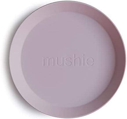 Mushie Round Dinnerware Plates for Kids Set of 2 Soft Lilac