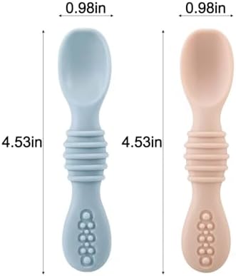 PandaEar 2-Pack Silicone Suction Baby Plate Spoon Set