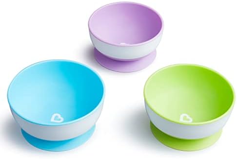 Munchkin Stay Put Suction Bowls 3 Pack Blue Green Purple 1