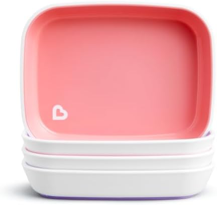 Munchkin Splash 4 Piece Toddler Plates Pink Purple 1
