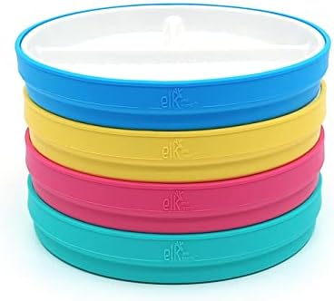 Elk and Friends Porcelain Divided Plates with Silicone Sleeves 1
