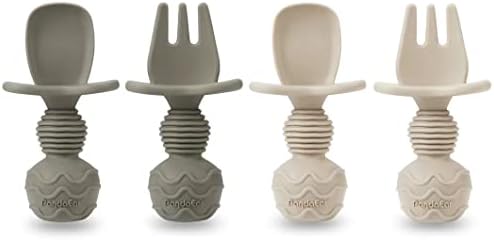 PandaEar Silicone Baby Feeding Set - 2 Plates 2 Cups 2 Spoons Forks