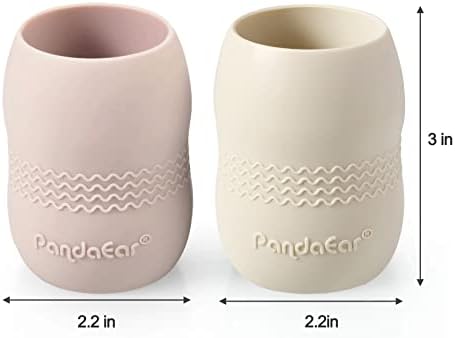 PandaEar Silicone Baby Feeding Set 2 Pack - BPA Free Divided Plate Cups