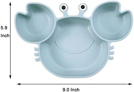 PandaEar 2 Pack Silicone Suction Plates Spoons for Baby