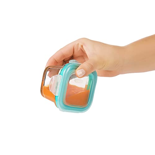 OXO Tot 4oz Glass Food Storage Containers Teal