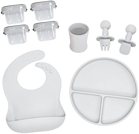 Baby Led Weaning Set with Suction Plate and Utensils 9 Pcs