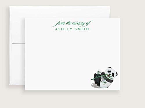 Personalized Panda Thank You Baby Birthday Cards with Envelopes Set of 10
