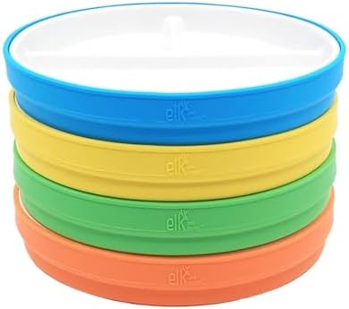 Elk and Friends Porcelain Plates for Kids with Silicone Sleeves