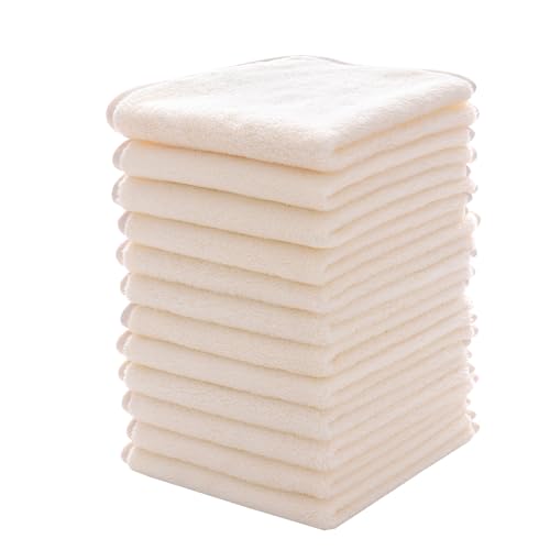 MUKIN Baby Washcloths Set 12 Pack 12x12 Inches