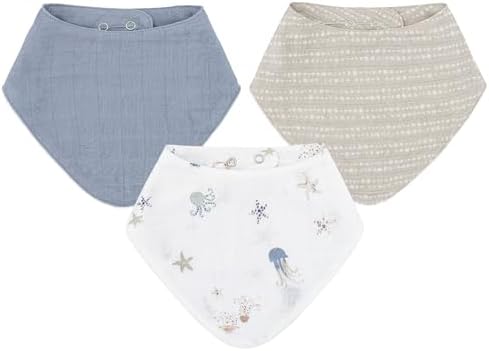 Crane Baby Soft Muslin Bib Set for Teething and Drooling