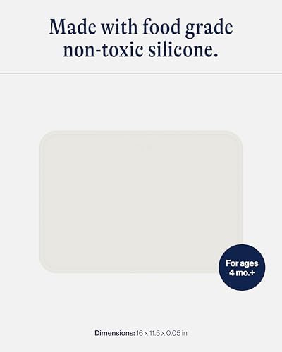 Lalo Silicone Placemat for Toddlers and Babies - Non-Slip Oatmeal Design