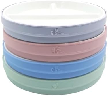 Elk and Friends Porcelain Plates with Silicone Sleeves for Kids