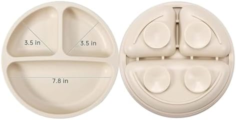 PandaEar 3-Pack Toddler Plates with Suction Design