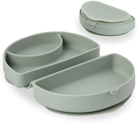 Miniware Silicone Baby Plate with Suction Foldable