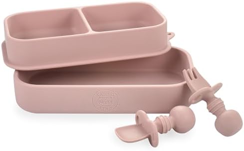 KATORI Kids Suction Plate Set 5PC Travel Baby Plates with Bag