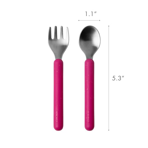 Boon Chow Toddler Flatware Set - 6 Pieces Magenta Mauve Pink