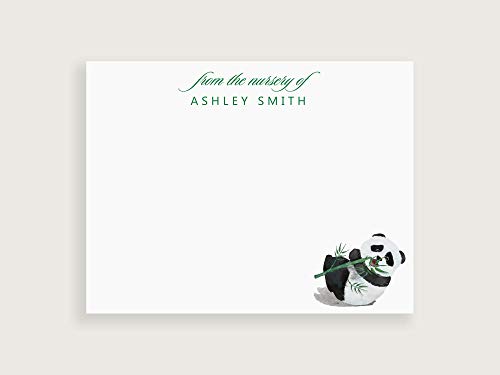 Personalized Panda Thank You Baby Birthday Cards with Envelopes Set of 10