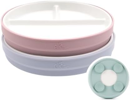 Elk and Friends Kids Porcelain Divided Plates with Suction Sleeves