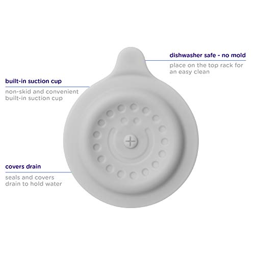 Ubbi Bathtub Drain Cover with Suction Gray