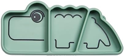 Done by Deer Crocodile Snack Plate - Suction BPA-Free Durable 1