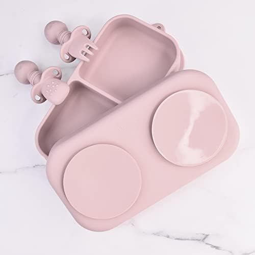KATORI Kids Suction Plate Set 5PC Travel Baby Plates with Bag
