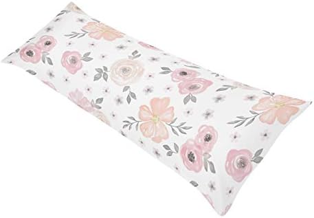 Sweet Jojo Designs Boho Floral Body Pillow Cover 54x20in