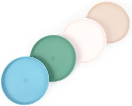 NumNum Toddler Plates Set - 4-Pack BPA-Free Non-Toxic