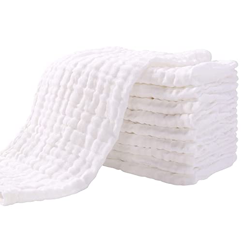Yoofoss 10 Pack Organic Muslin Burp Cloths 20X10