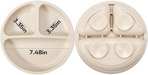 PandaEar 3 Pack Toddler Plates - BPA-Free Suction Shatter-Resistant