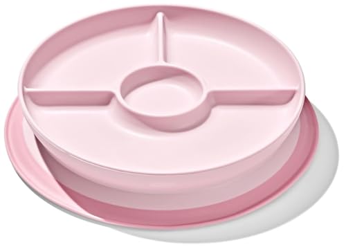 OXO Tot Stick and Stay Suction Divided Plate - Blossom 1