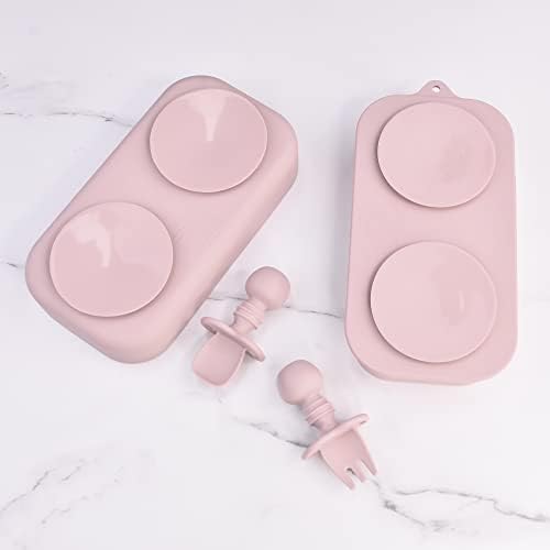 KATORI Kids Suction Plate Set 5PC Travel Baby Plates with Bag