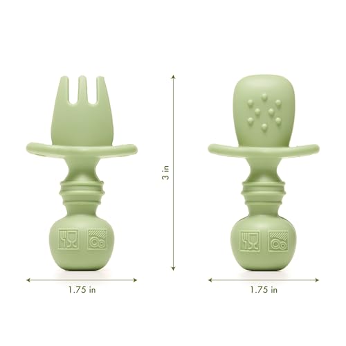 Tooshka Baby Utensil Set 6pcs - BLW Friendly - BPA Free - Brown Green Yellow