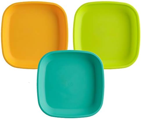 Re-Play 7 Toddler Plates Set of 3 - Durable Stackable Microwave Safe