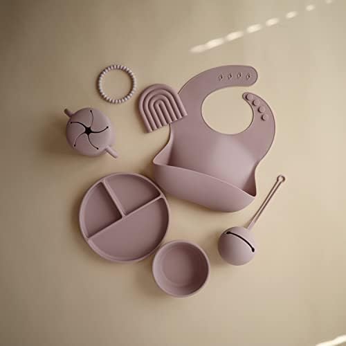 Mushie Silicone Suction Plate Soft Lilac