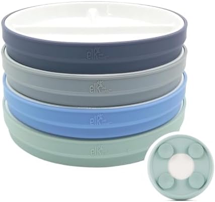 Elk and Friends Kids 78 Porcelain Plates with Suction Sleeves