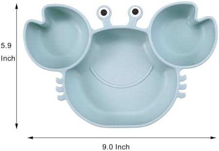 PandaEar 2-Pack Silicone Suction Baby Plate Spoon Set