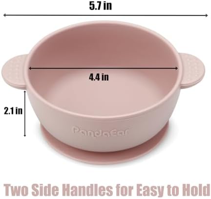 PandaEar 3 Pack Baby Bowls with Suction Pink