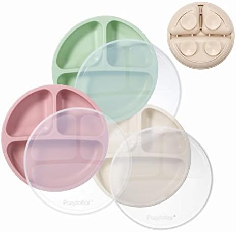 PandaEar Silicone Suction Plates for Babies 3 Pack