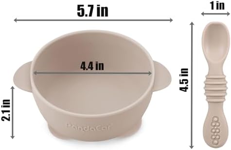 PandaEar 3 Pack Silicone Suction Baby Bowls Spoons Set