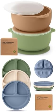 KeaBabies 2-Pack Suction Baby Bowls with Lids 1