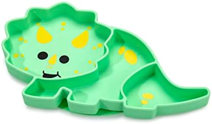 Melii Divided Silicone Suction Plate for Babies - Dinosaur 100 BPA Free