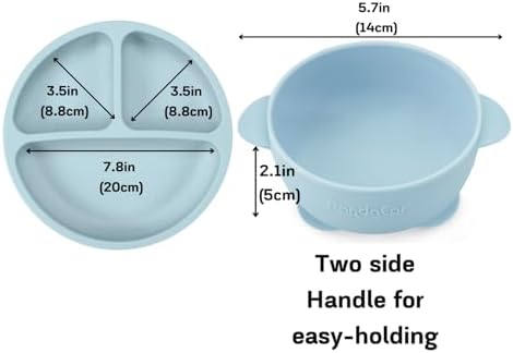 PandaEar Silicone Baby Feeding Set 11PCS Blue
