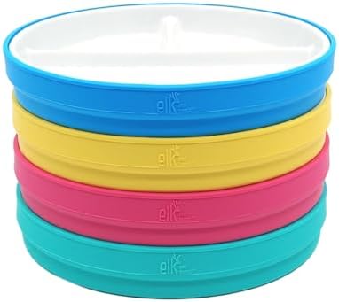 Elk and Friends Kids 78 Inch Porcelain Plates with Silicone Sleeves