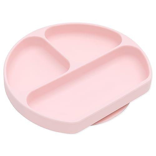 Bumkins Toddler Suction Plate with Divided Grip Pink