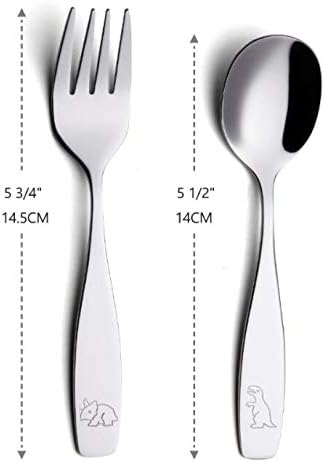 ANNOVA Kids Silverware Set 6 Pieces with Engraved Dinosaurs