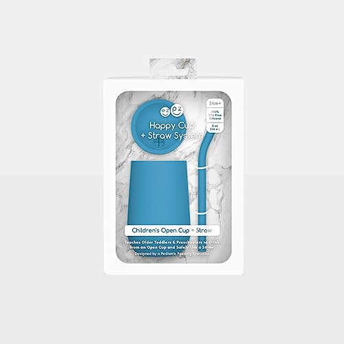 ezpz Happy Cup Straw System for Toddlers 24 Months Blue
