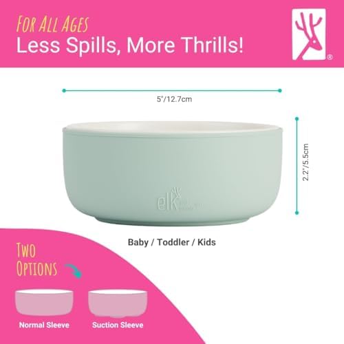 Elk and Friends Porcelain Bowls with Silicone Sleeve Set