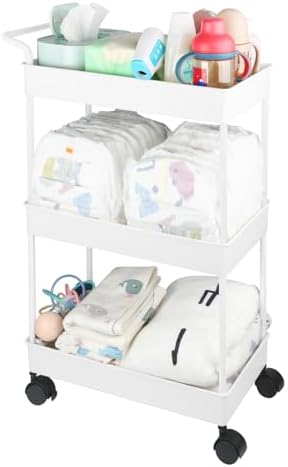 Volnamal Baby Diaper Caddy Movable Cart for Newborn Essentials