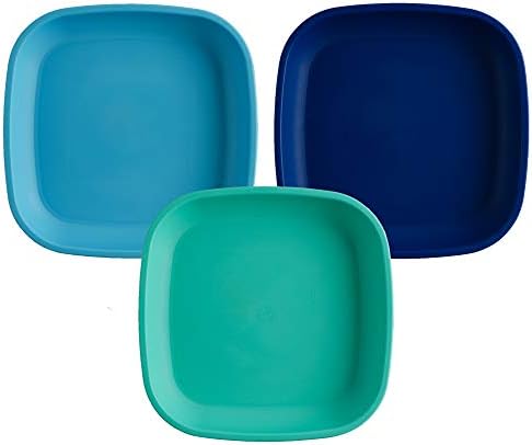 Re-Play 7 Toddler Plates Set of 3 True Blue