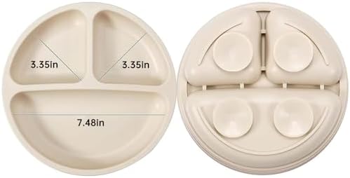PandaEar Silicone Baby Feeding Set 2 Pack - BPA Free Divided Plate Cups